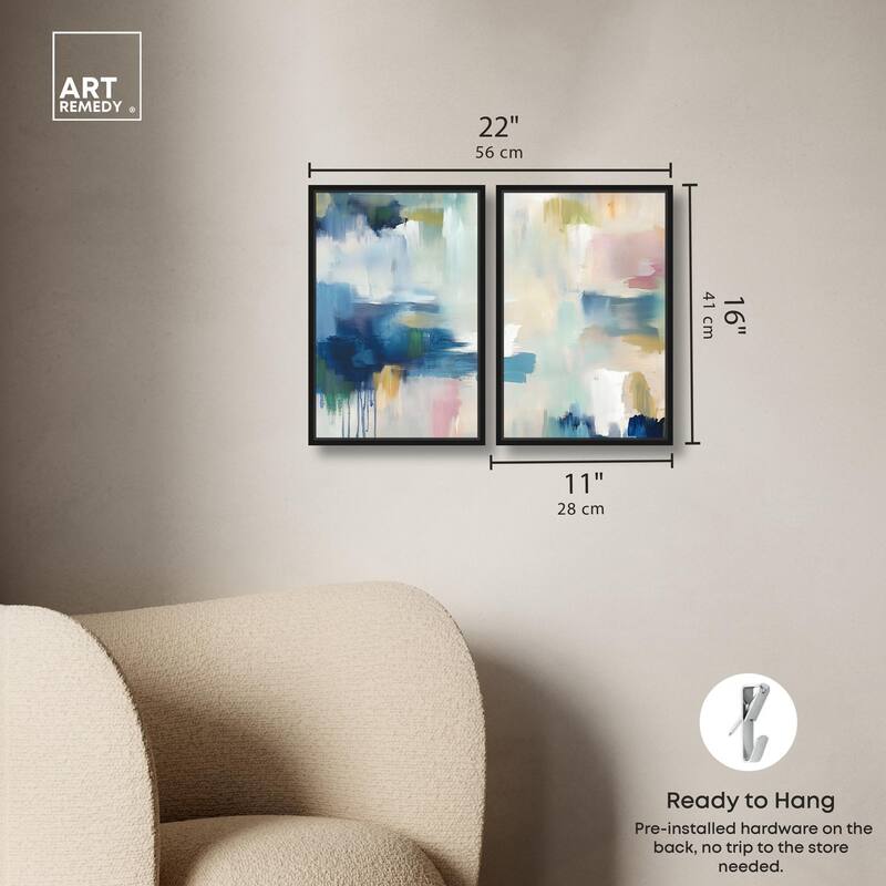 Pale Periwinkle I Canvas Set of 2 by Art Remedy