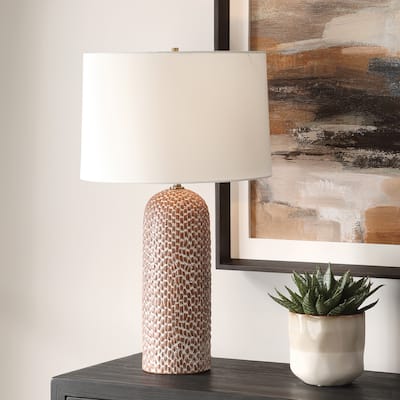 Porcelain Table Lamp with Tapered Shade - 28"