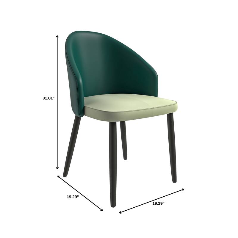 Upholstered Dining Chair in Leather/Fabric/Boucle with Wood Legs Set of 2 Paradiso Collection