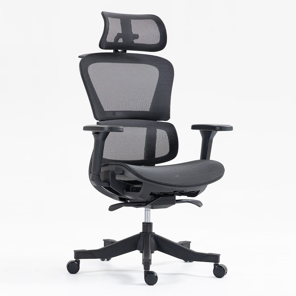 Ergonomic Mesh Office Chair with Adjustable Height 4D Armrests and Recliner for Home Office Gaming