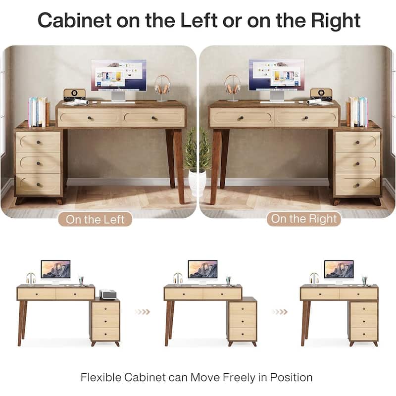 Computer Desk with Reversible Drawer