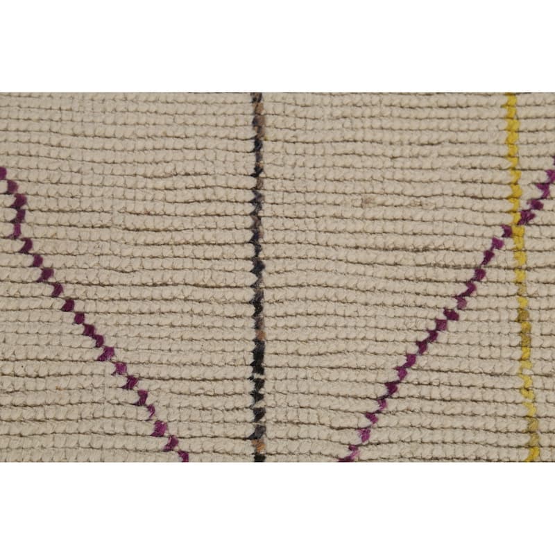 Moroccan Abstract Rug Hand-Knotted Contemporary Wool Carpet - 6'0"x 12'9"