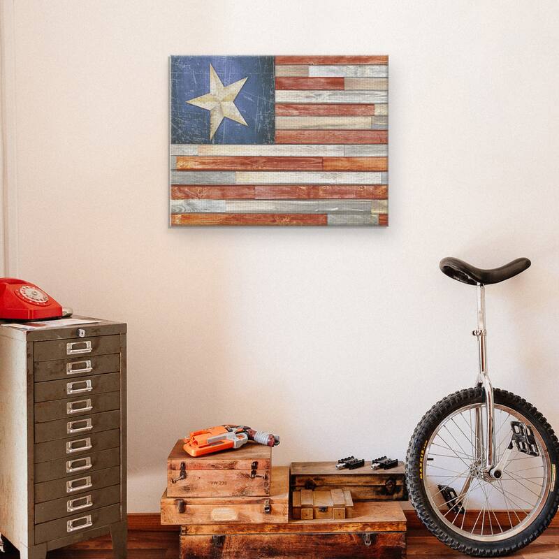 Wooden Flag by Suzanne Cruise Creative Services Canvas Art Print