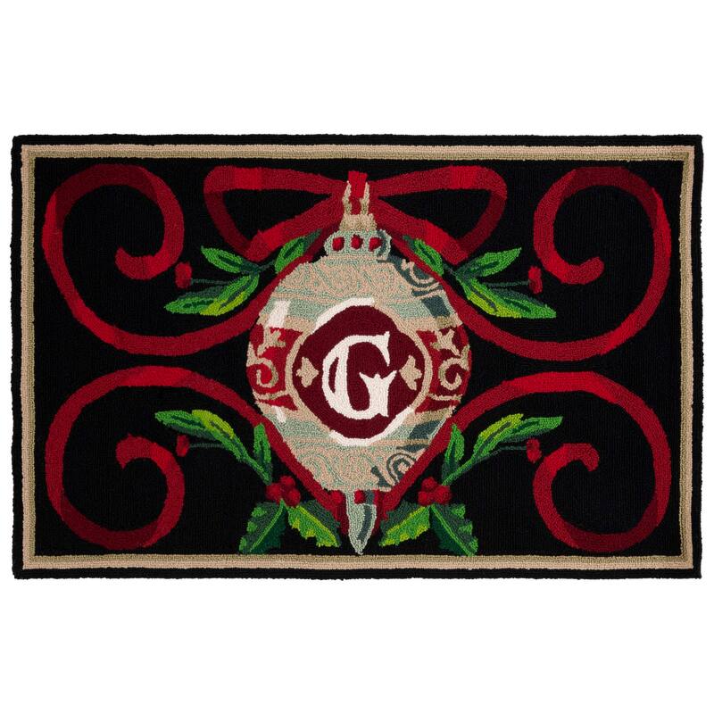 SAFAVIEH Handmade Monogram Tenna Casual Rug - 2'6" x 4' - G - Black/Multi - Rectangle