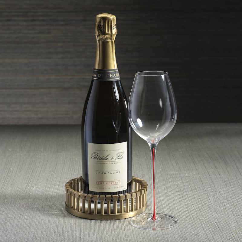 Marbelle Metal and Marble Wine Bottle Coaster