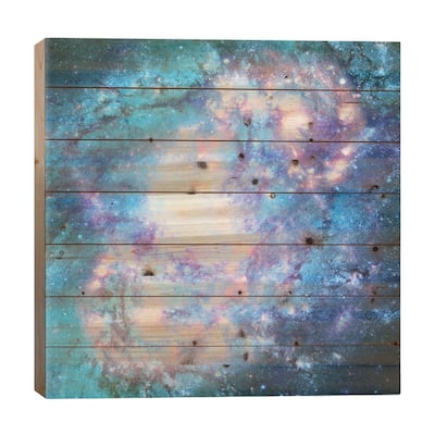 Abstract Galaxy Print On Wood by Barruf - Multi-Color