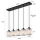preview thumbnail 10 of 8, Starsky 5-Light 32in. Modern Crystal Linear Chandelier Cluster Cylinder Glass Kitchen Island Light