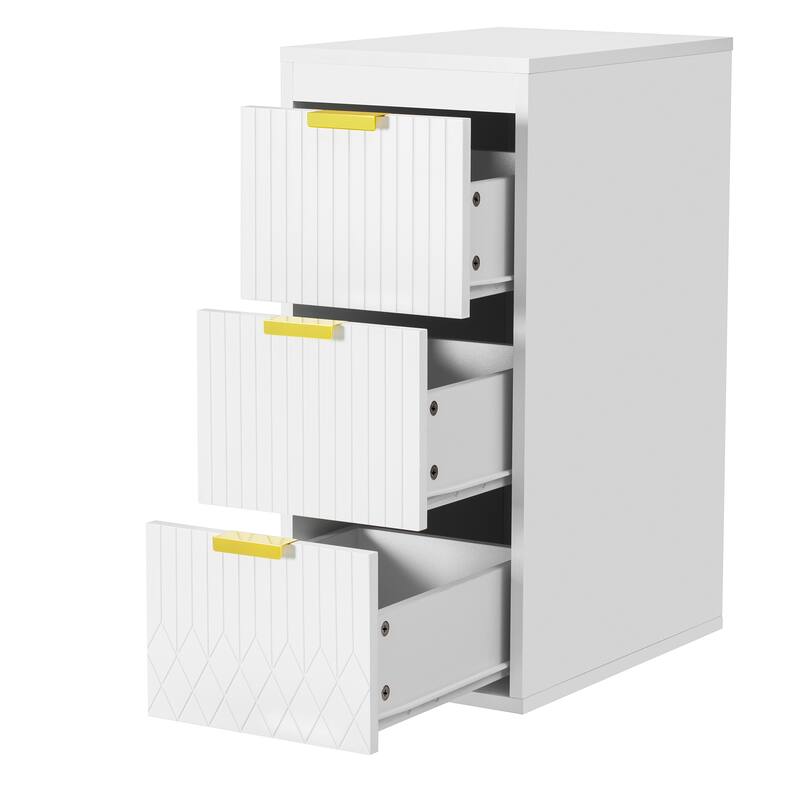 Roomfitters 30 Inch Wall Mounted Bathroom Vanity & Side Cabinet Combo, Floating Storage Station with Sliding Tiers