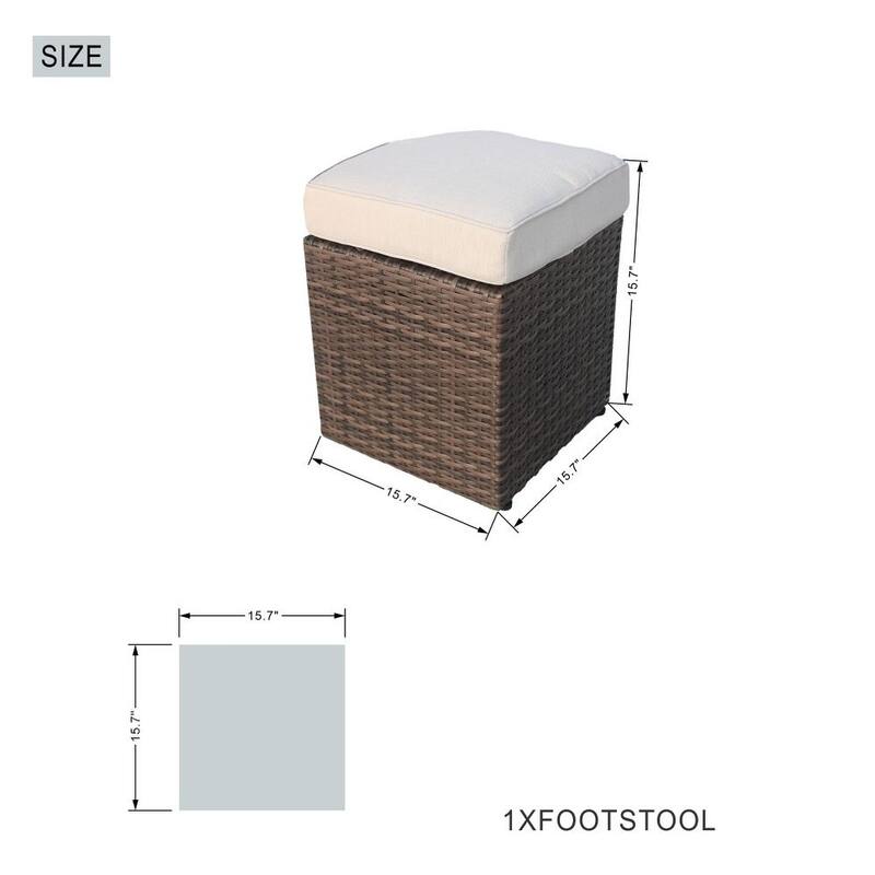 7-piece Patio Wicker Garden Chat Sofa Set with Fire Pit Table and Storage Box