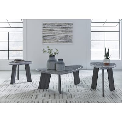 Signature Design by Ashley Bluebond Gray Table (Set of 3) - 52"W x 30"D x 19"H