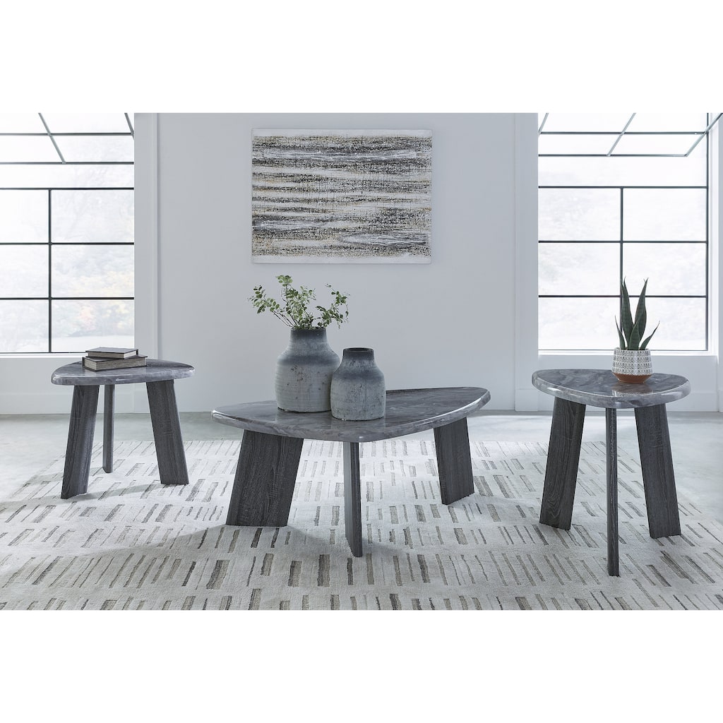 Signature Design by Ashley Bluebond Gray Table (Set of 3) - 52"W x 30"D x 19"H