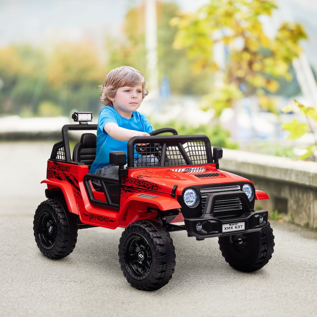 12V Kids Electric Car with Parent Remote, Ride-On Car Red Battery Powered Electric Car with 3 Speeds & Music