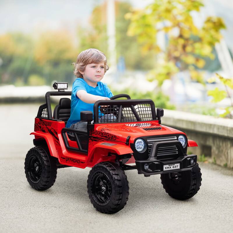 Battery Powered 12V Ride-On Truck Car for Kids, Dual Motors, Music, Horn, and Parent Remote Control, for Kids Ages 3-6