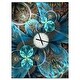preview thumbnail 4 of 13, Designart 'Fractal Blue Flowers' Oversized Modern Wall CLock