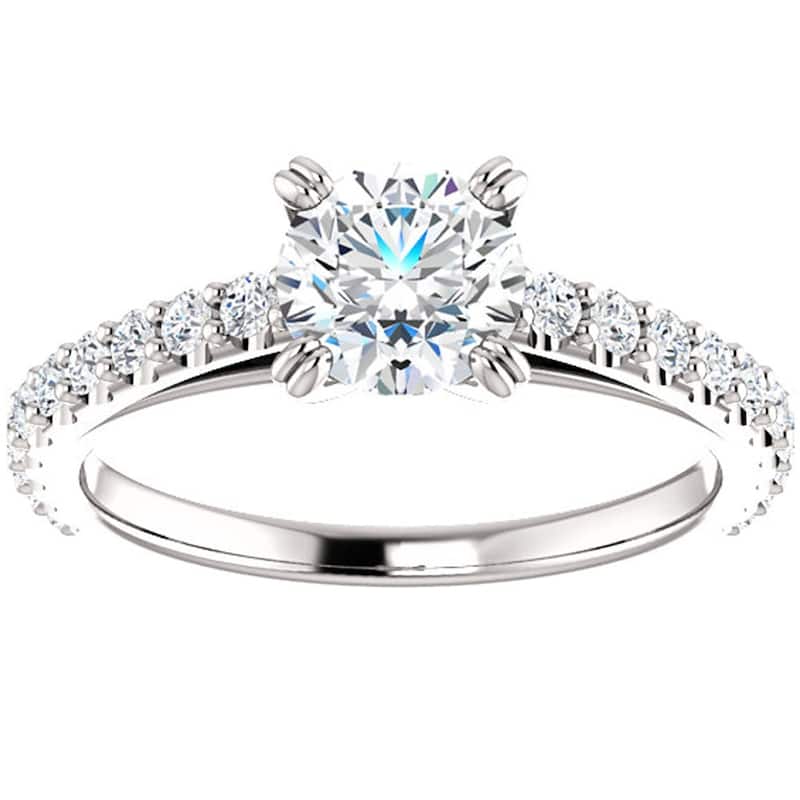 1 Ct Lab Grown Diamond Engagement Ring White Gold