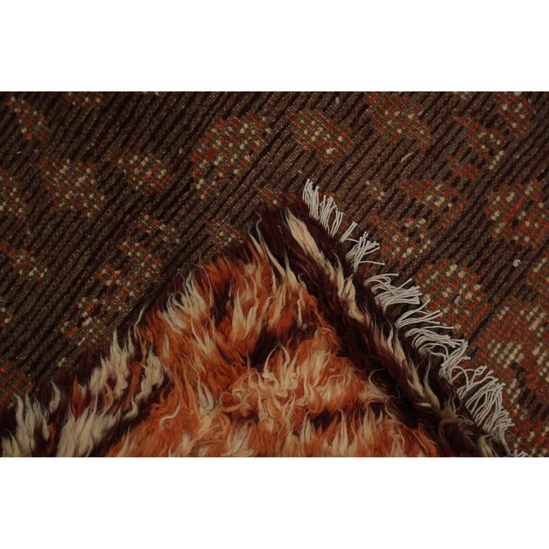 Hand Knotted Oriental 100% Wool Carpet Modern Tribal Red Moroccan Area Rug - 12' 7'' X 9' 7''