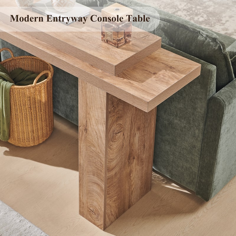 Modern Entryway Table, Wood Sofa Table Behind The Couch, Narrow Table