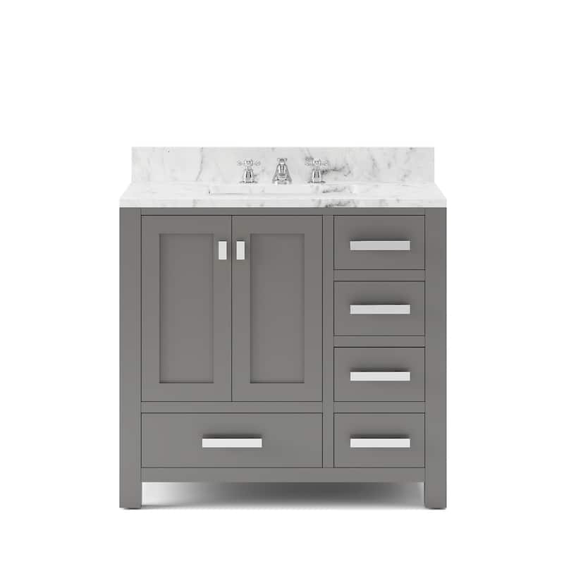36 Inch Wide Cashmere Grey Single Sink Bathroom Vanity From The Madison Collection