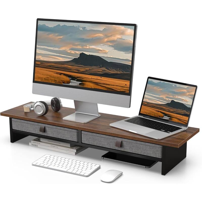 Fenge Dual Monitor Stand, 2 Tiers Monitor Riser for Desk