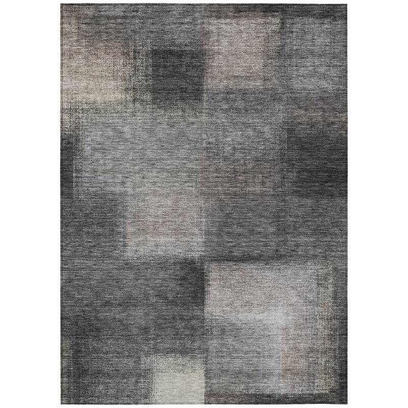 HomeRoots Abstract Transitional Rectangle Outdoor Rug