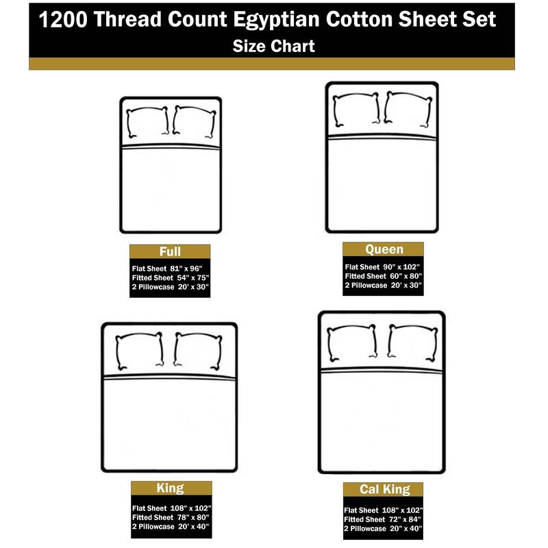 ﻿Superior 1200 Thread Count Egyptian Cotton Solid Bed Sheet Set