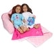 preview thumbnail 2 of 2, Sophia's - 18" Doll - Print Pull Out Sofa Double Bed - Light Pink