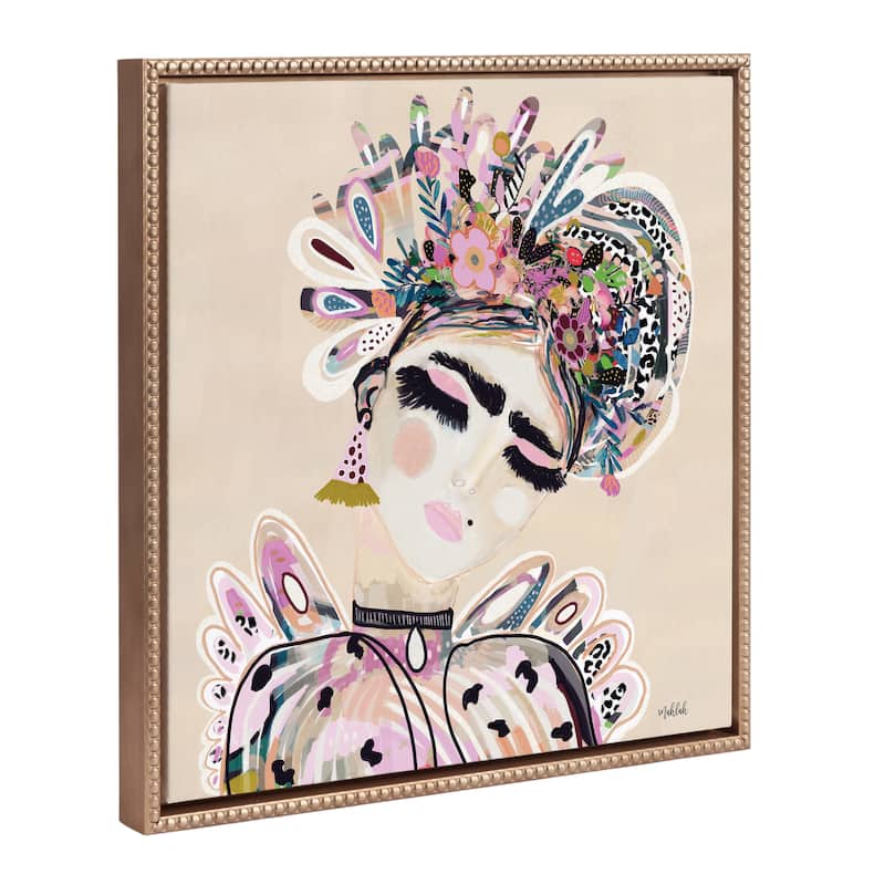 Kate and Laurel Sylvie Beaded LuLu Framed Canvas by Inkheart Designs - 22x22