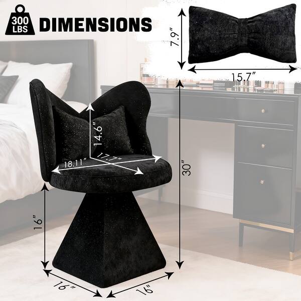 grey chair for dressing table Vanity Reception Chair with Butterfly Backrest, Black Swivel Chair Accent Chair Dining Chair - On Sale - Bed Bath & Beyond cloak costume cosplay