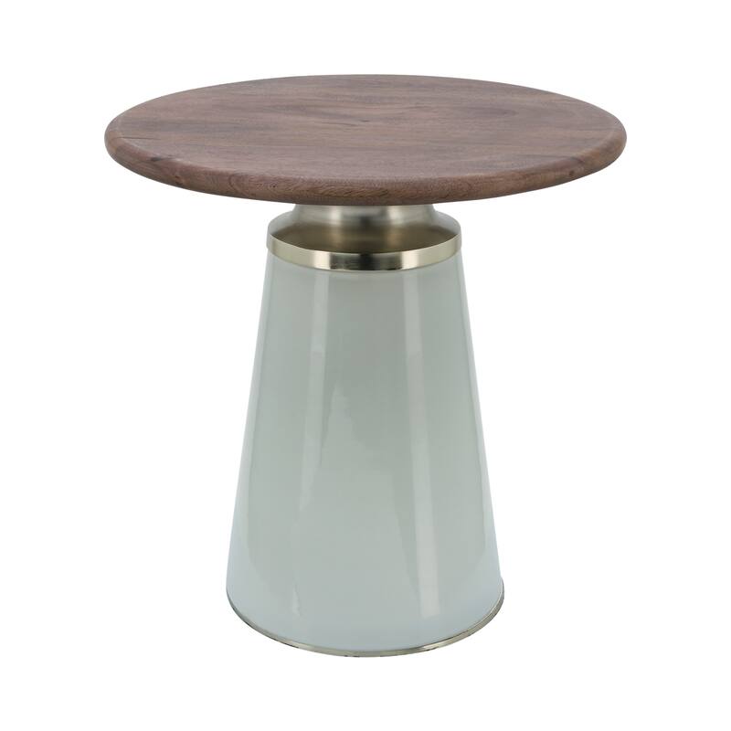 Sagebrook Home Modern Neutral Nebular Round Side and Coffee Table