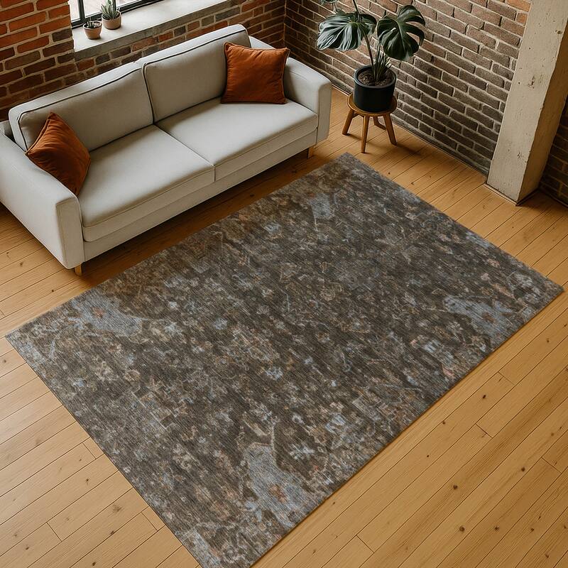 Machine Washable Indoor/ Outdoor Traditional Chelsea Chantille Rug