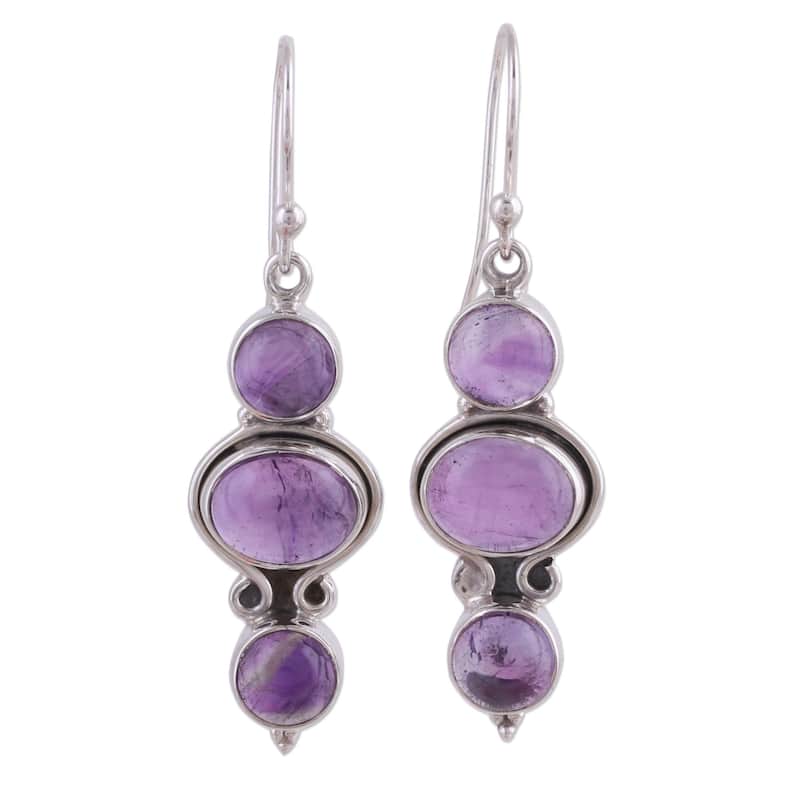 Novica Handmade Elegant Fantasy Amethyst Dangle Earrings