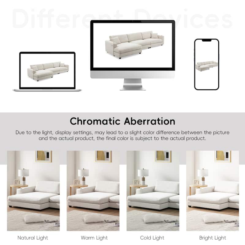 Oversized Corduroy Deep Seat Sofa Bed with USB Port and Cup Holder