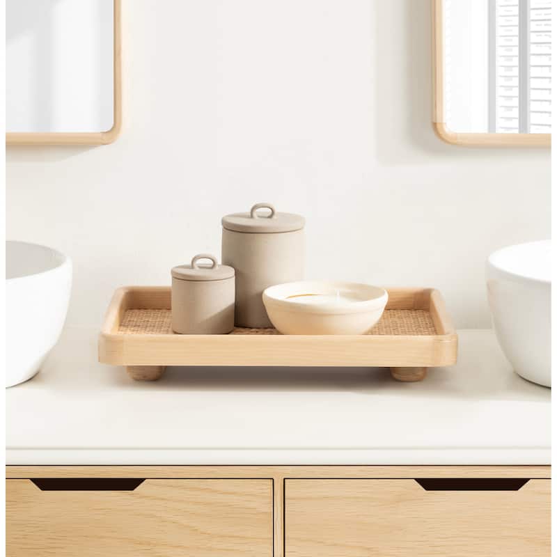 Kate and Laurel Planche Rectangle Woven Tray