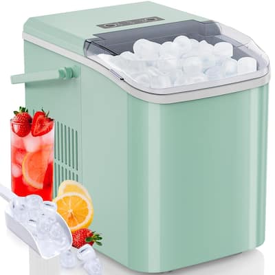 Countertop Ice Maker Machine Self-Cleaning Fast Making 9 Ice Cubes in 6 Minutes 2 Sizes Bullet Ice Portable Ice Machine