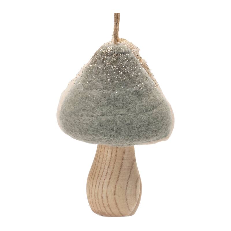 Felt Fabric Mushroom Ornament (Set of 12) - N/A