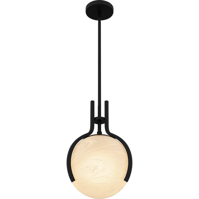 Matte Black One Light Pendant from the Quoizel Pendant Collection