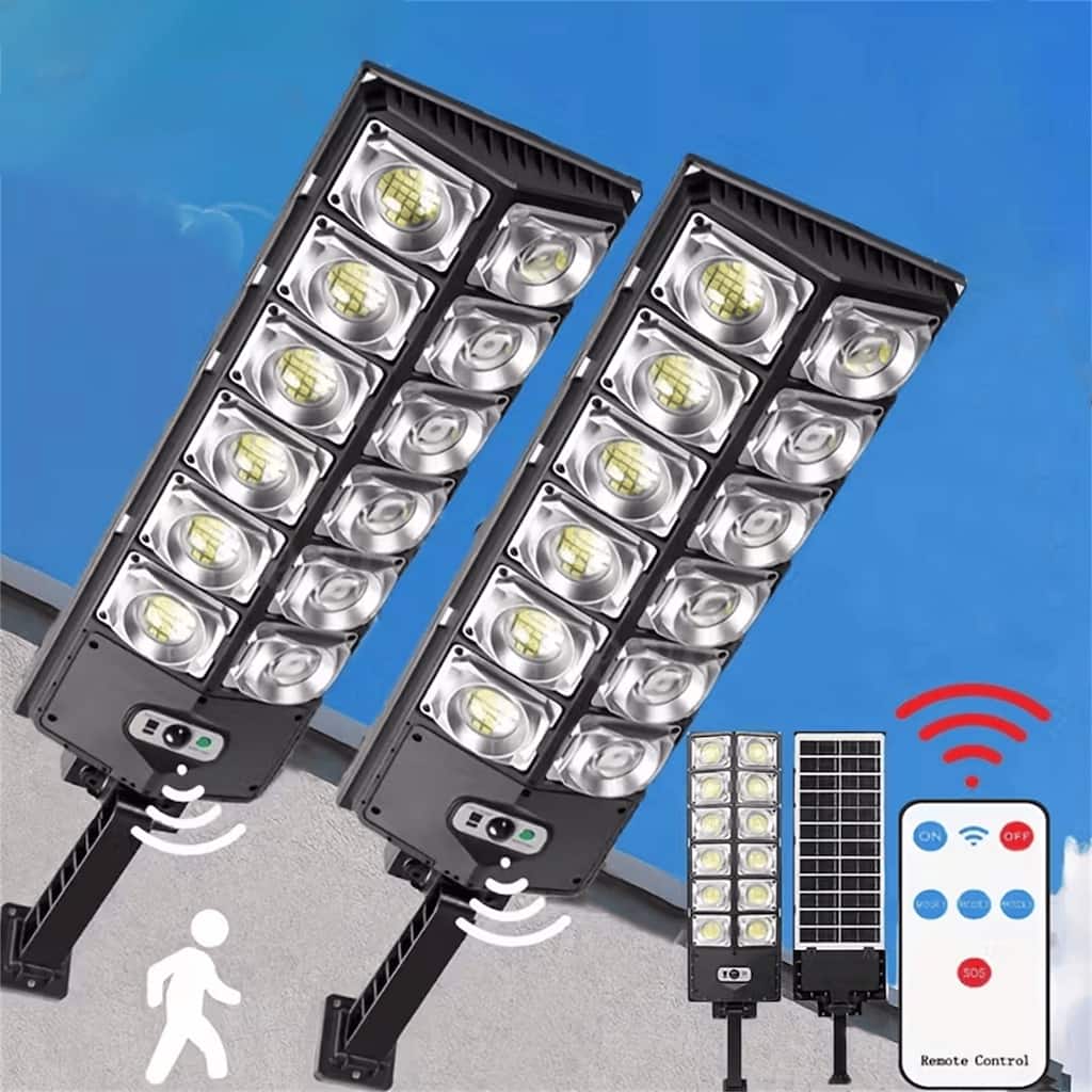 2-Pack of 800W Ultra Bright Solar Street Lights