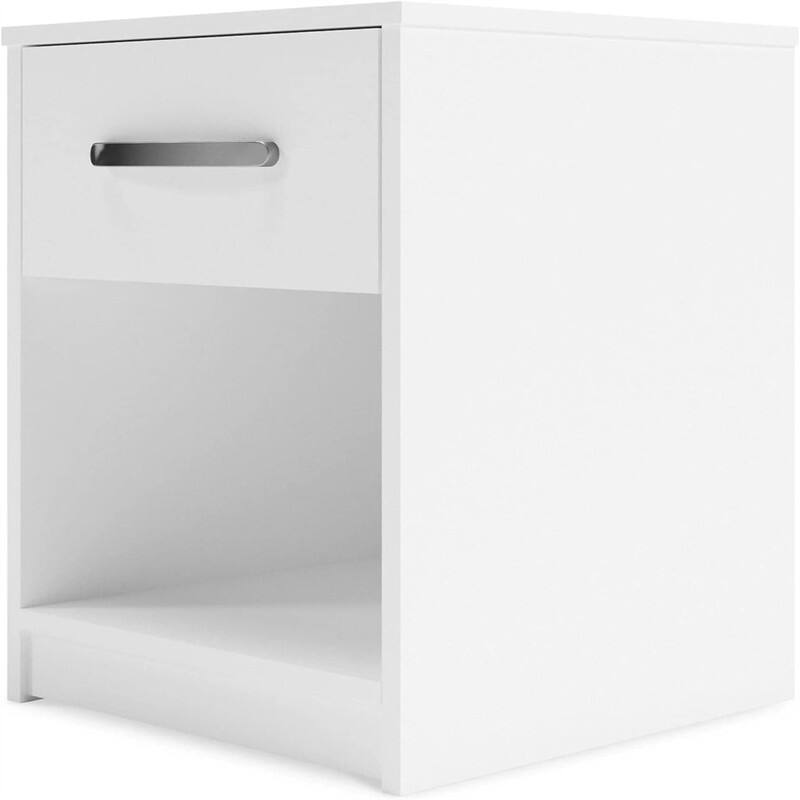 Finch Modern 1 Drawer Night Stand with Open Cubby Black