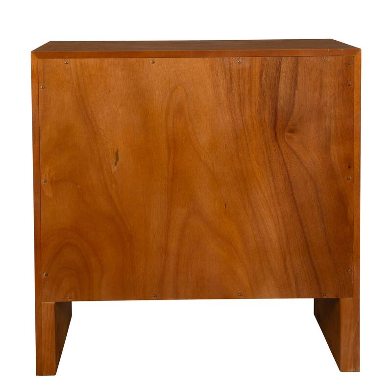 2 Drawer Geometric Storage Chest - 30" - Natural Brown