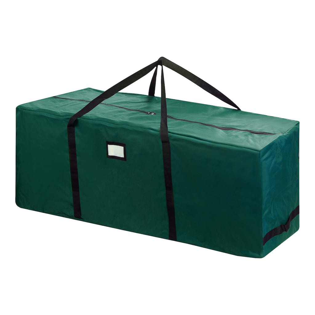 Rolling Christmas Tree Storage Bag- For 12 FT Artificial Trees-Green Canvas Duffel with Wheels by Hastings Home