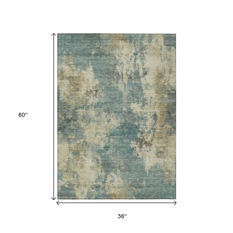 HomeRoots Abstract Transitional Rectangle Outdoor Rug