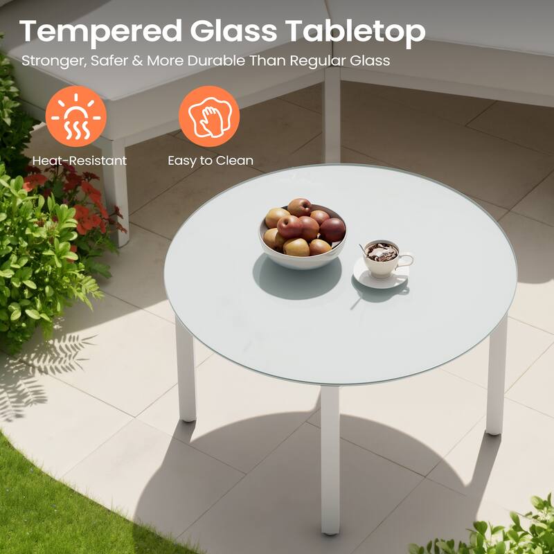 Outdoor Patio Furniture All-Weather Aluminum PE Rattan Wicker Half Round Curved Sofa Sectional Set