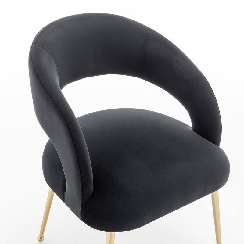 SEYNAR Mid Century Modern Velvet Upolstered Open-Back Dining Chair Set of 2