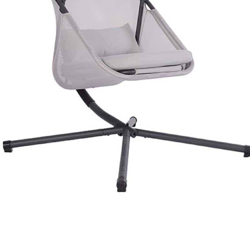 Cery Outdoor Egg Swing Chair, Foldable Stand, Light Gray Cushion