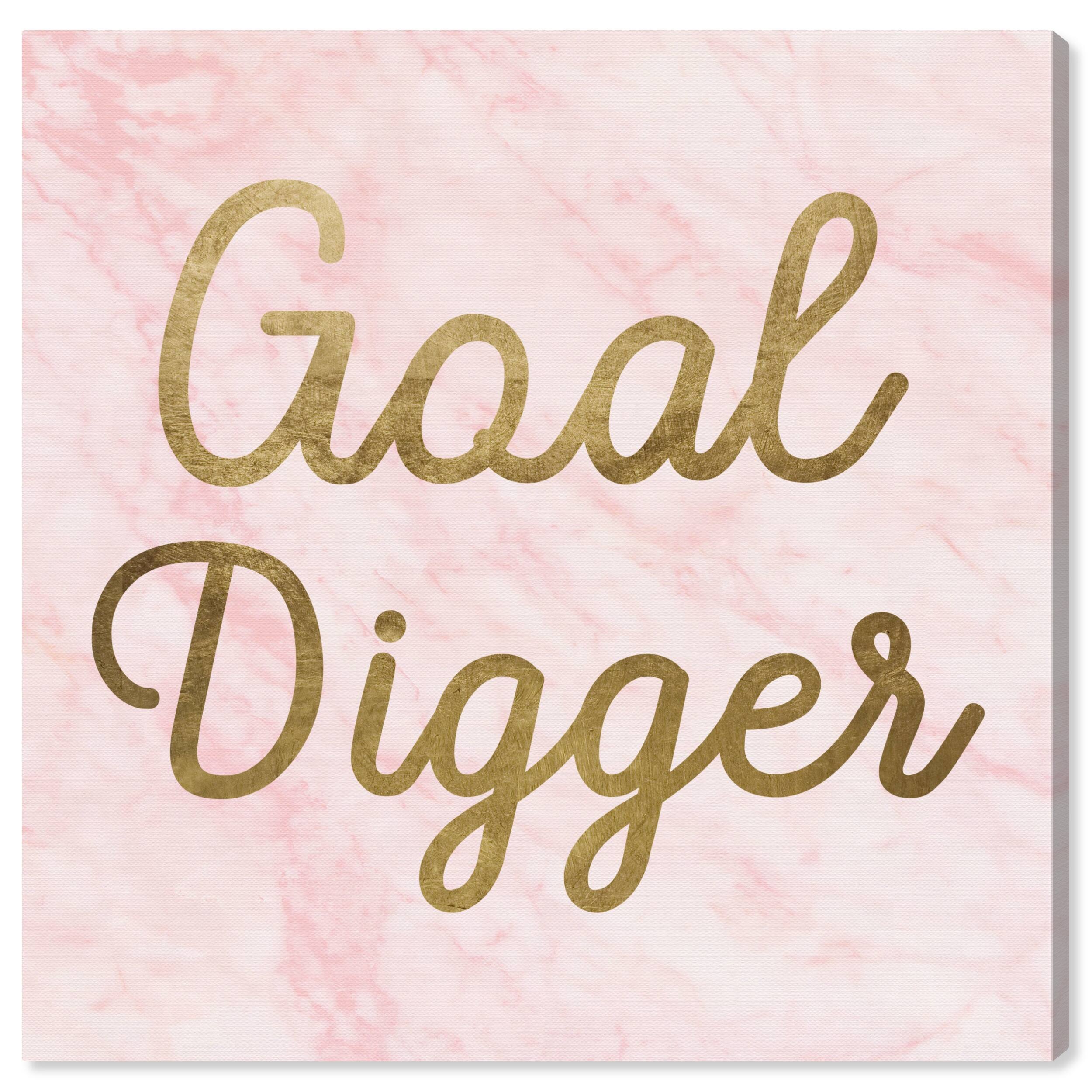 Oliver Gal 'Goal Digger Rose' Typography and Quotes Wall Art Canvas ...