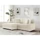 118.4"W Plush Modular Sectional Sofa with Pillows - 2 Piece White - Left Facing