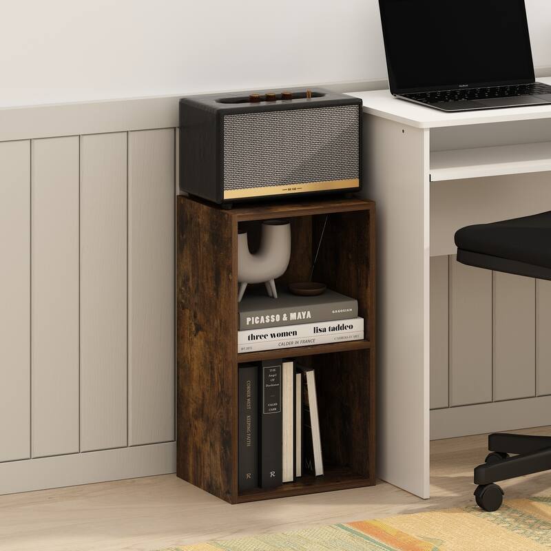21 in. Tall Pine Wood 2-Shelf Bookcase