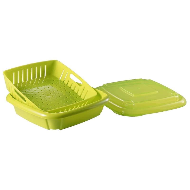 Hutzler 3-in-1 Bitty Box Berry Keeper, Berry Colander & Saver Container, 9oz / 1 Cup Capacity - Green