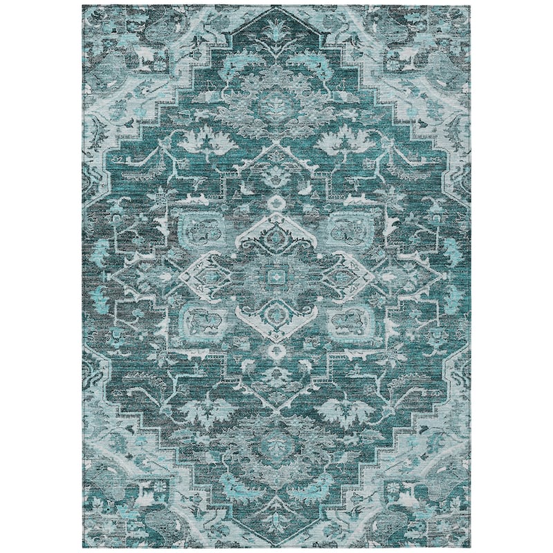 HomeRoots Oriental Traditional Rectangle Outdoor Rug