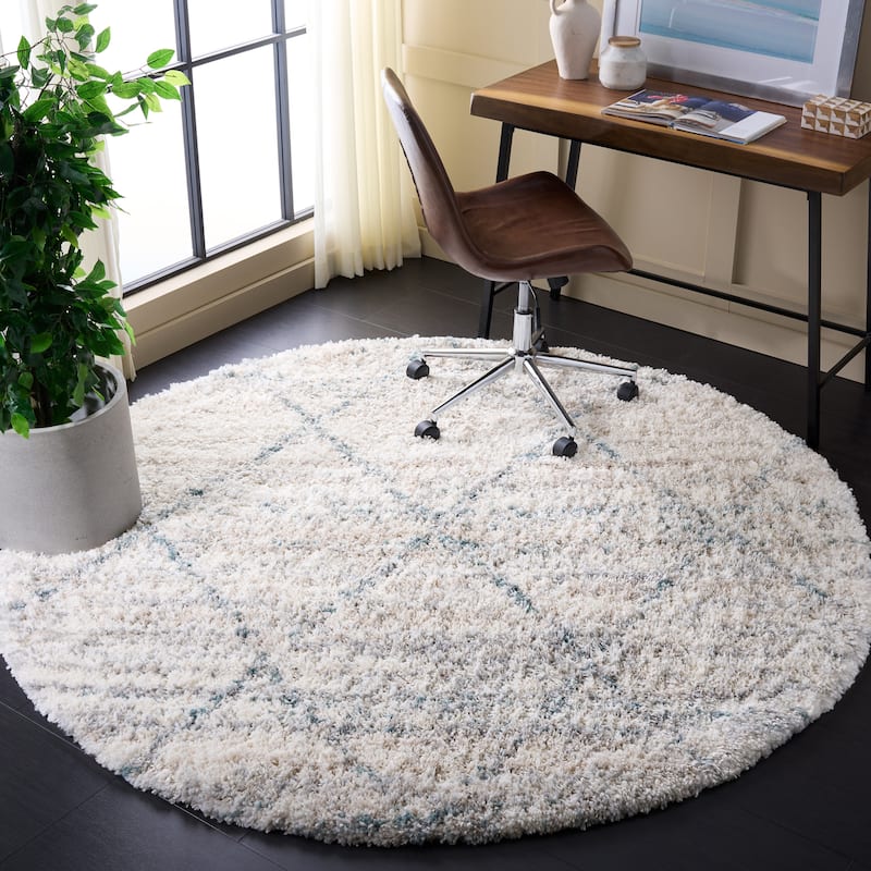 SAFAVIEH Fontana Shag Marye Modern Trellis 2-inch Thick Rug